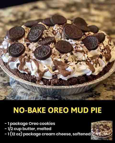 No-Bake Oreo Mud Pie Looking for a delicious dessert that requires no baking? This No-Bake Oreo Mud...