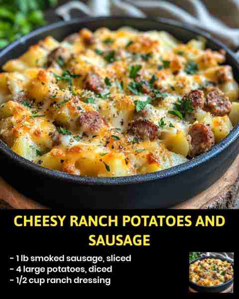 Cheesy Ranch Potatoes and Sausage Looking for a tasty and comforting dinner idea? These Cheesy Ranch...