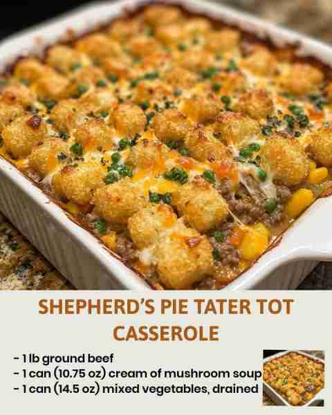 Shepherd’s Pie Tater Tot Casserole Looking for a comforting and delicious meal to serve your family...