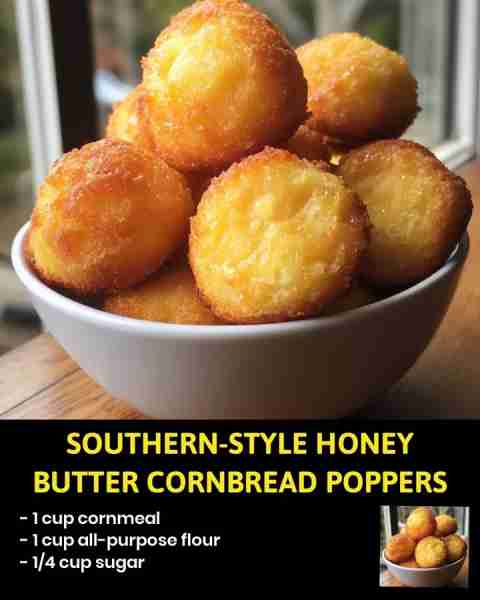 Southern-Style Honey Butter Cornbread Poppers Get ready to delight your taste buds with these irresi...