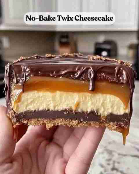 Homemade No-Bake Twix Cheesecake Ingredients 2 cups graham cracker crumbs 1/2 cup melted butter 1 cu...