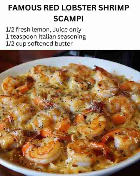 Famous Red Lobster Shrimp Scampi Ingredients: 1 lb medium shrimp, peeled and deveined 1 tablespoon p...