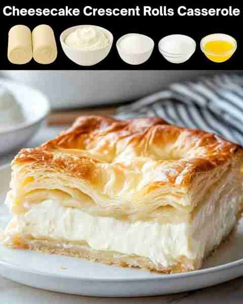 Cheesecake Crescent Roll Casserole - 😍 A Recipe You Don’t Wanna Miss 😋 This easy, crowd-pleasing c...