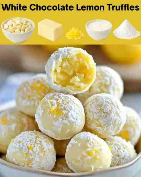 White Chocolate Lemon Truffles 😍Don't Lose This Recipe 😋 These creamy truffles blend sweet white c...