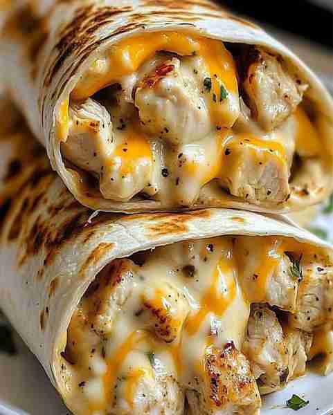 Cheesy Garlic Chicken Wraps - Quick & Easy Dinner Recipe Ingredients 2 large chicken breasts, diced...