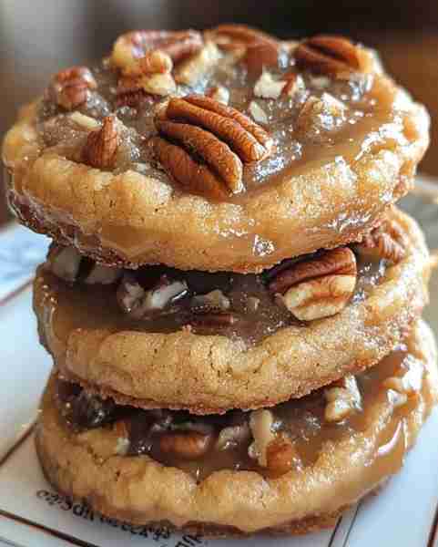Gooey Pecan Pie Cookies Recipe 🍪🥧 Ingredients: 1 cup unsalted butter, softened 1 ½ cups chopped p...