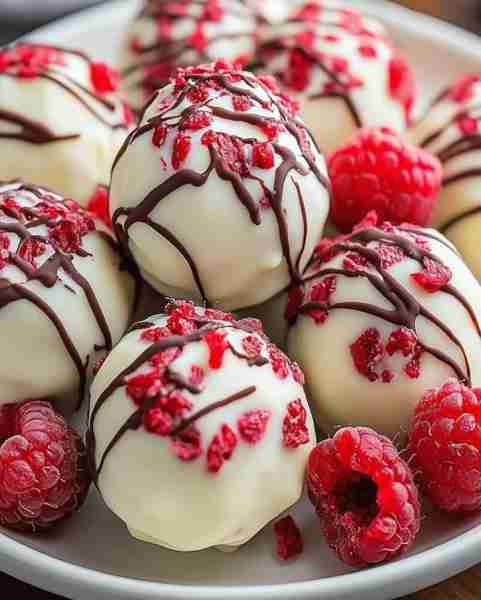 White Chocolate Raspberry Cheesecake Balls Recipe 🍫🍓 – No Bake Dessert Idea! Ingredients: 8 oz cre...