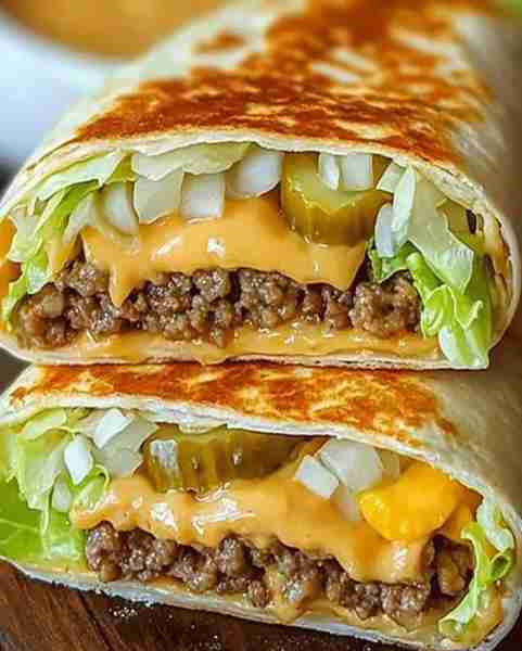 Homemade Big Mac Wraps Recipe with Special Sauce For the Wraps: 1 lb of lean ground beef Half cup of...