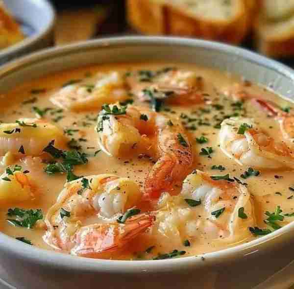 Creamy Shrimp in Garlic Sauce Ingredients: 1 lb large shrimp (peeled and deveined) 2 tablespoons oli...