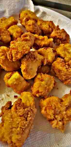 My favorite recipe for copy cat Chick Fil-a Nuggets Ingredients 2 Boneless skinless Chicken Breasts...