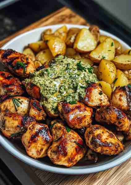 🥥🌿🐔 Creamy Coconut Mushroom Garlic Chicken & Potatoes—a Mediterranean-inspired dish with an intri...