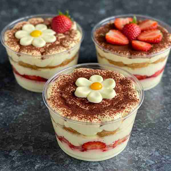 🍓 Strawberry Tyramisu cups: Dulzura in layers and in perfect portions Irresistible dessert to sell...