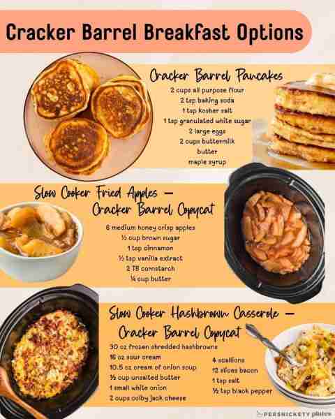 COPYCAT CRACKER BARREL BREAKFAST RECIPES - perfect for weekend breakfast or brunch! 🥞 Fluffy Pancak...