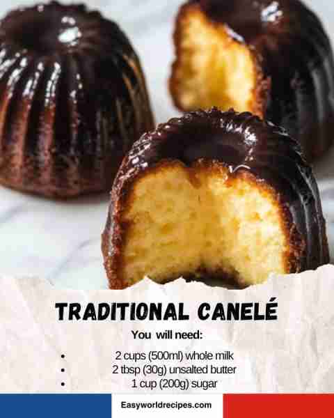 🇫🇷 Traditional Canelé 🍮🔥 Crisp caramelized crust with a tender custard center—classic Bordeaux tre...