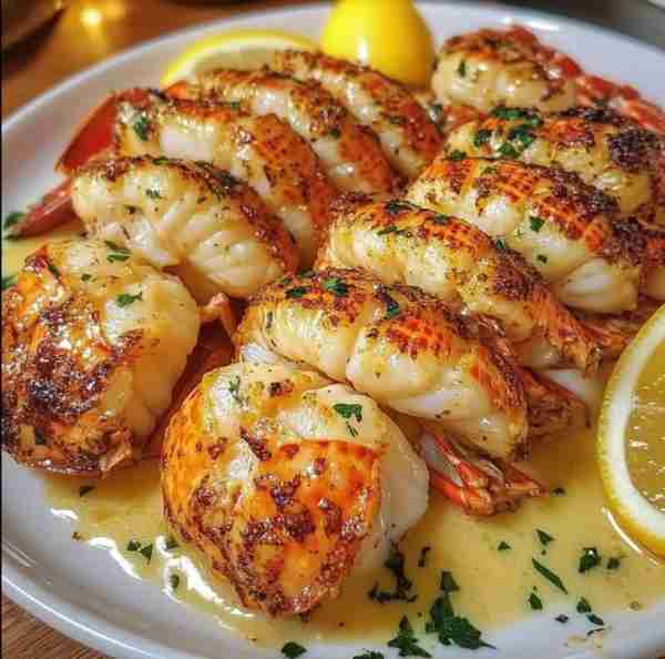 🦞🧄 Garlic Butter Lobster and Scallops 🧄🦞 Ingredients: 2 lobster tails (6-8 ounces each) 1/2 poun...
