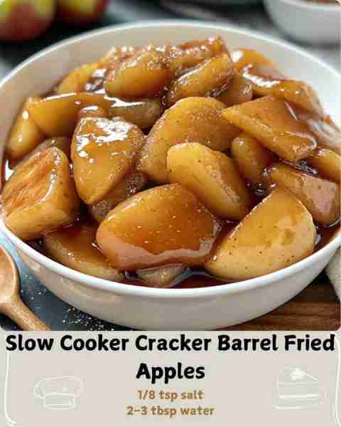 🍎 Slow Cooker Cracker Barrel Fried Apples 🍞 Ingredients 4 medium-sized apples (a mix of Granny Smi...