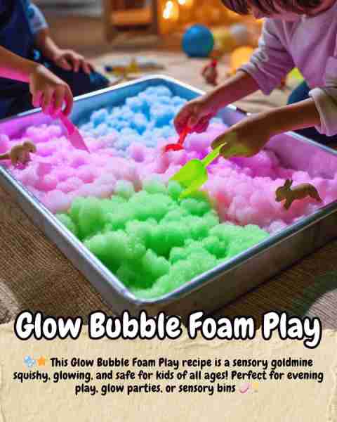 🌟 Glow Bubble Foam Play : Sensory-Rich, Glowing Bubbles for Messy, Magical Fun in the Dark! 🛒 Ing...