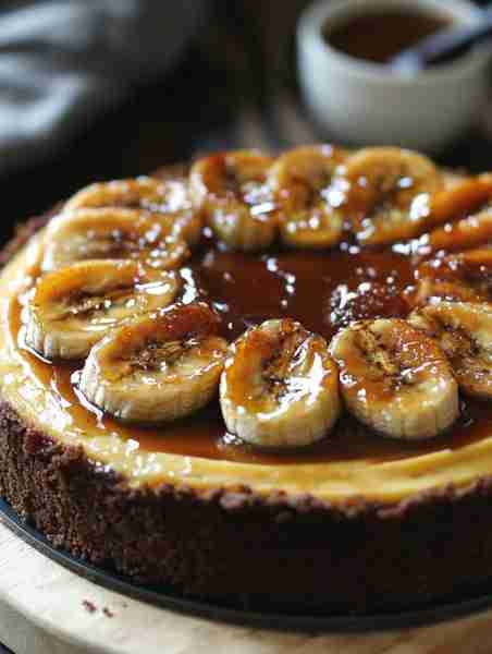 Caramelized Bananas Cheesecake 🍌🧁🔥 What You Need: Crust: Graham crumbs, melted butter, sugar...