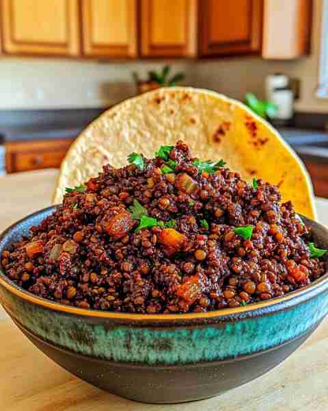 Make Your Tacos Vegan with This Amazing Lentil "Meat" Recipe! ✨😋 ingredients: 1 tablespoon olive o...