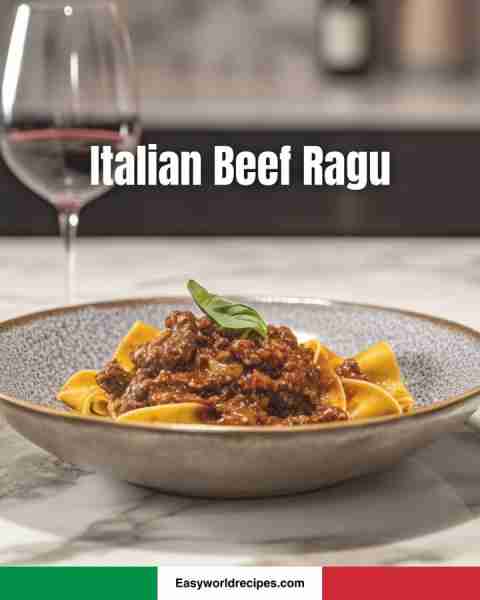 🍝 Italian Beef Ragu 🇮🇹🍷 Tender beef simmered in rich tomato sauce, perfect over fresh pasta! 🤩 Fu...