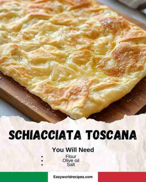 🇮🇹 Schiacciata Toscana (Tuscan Flatbread) A rustic flatbread with olive oil and a golden crust—perfe...