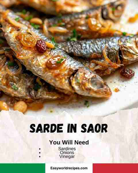 🇮🇹 Sarde in Saor (Sweet and Sour Sardines) Venetian-style sardines marinated with onions, raisins, a...