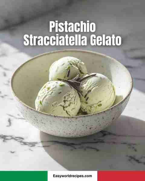 🍨 Pistachio Stracciatella Gelato 🇮🇹🍃 Creamy pistachio ice cream with chocolate shavings—so fresh a...