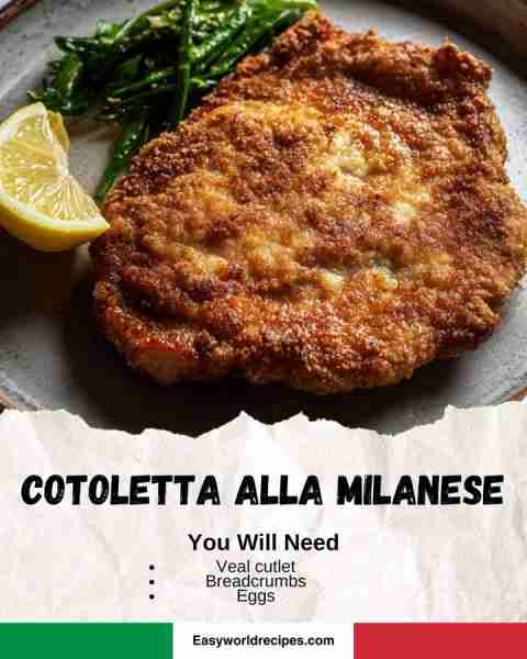 🇮🇹 Cotoletta alla Milanese (Milanese Veal Cutlet) Crispy, golden veal cutlet fried to perfection—an...