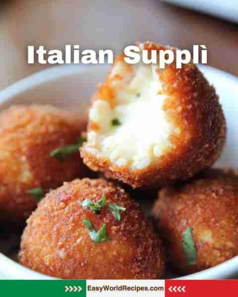 🇮🇹 Italian Supplì (Fried Rice Balls) Crispy fried rice balls filled with melty mozzarella – the perf...