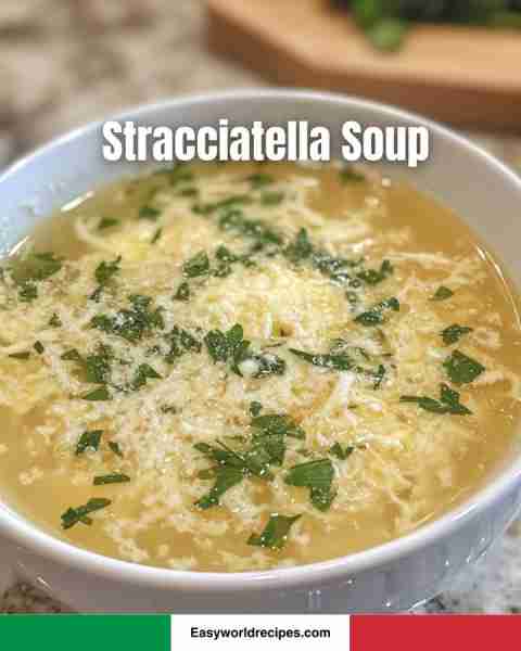 🍲 Stracciatella Soup 🇮🇹🥣 Light, nourishing broth with ribbons of egg and Parmesan—so comforting!...