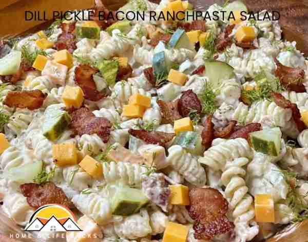 Great summer salad idea Dill Pickle Bacon Ranch Pasta Salad: Ingredients - 8 oz. pasta (like rotini...