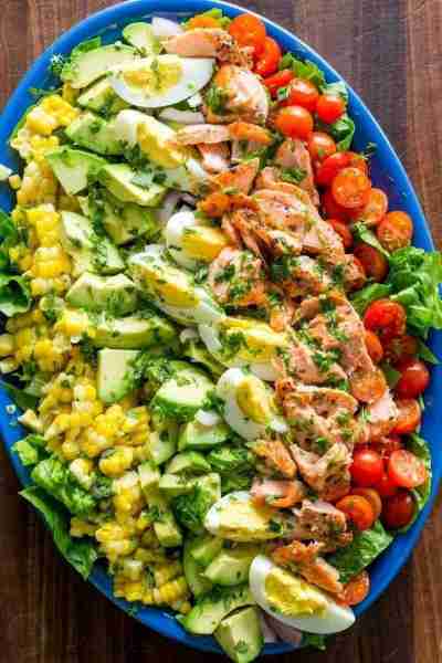 Salmon Cobb Salad is a modern spin on the classic American Cobb salad. It is definitely a feel-good,...