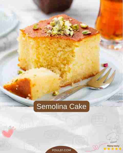 Basbusa (Semolina Cake) Ingredients: 1 1/2 cups semolina 1 cup sugar 1 cup plain yogurt 1/2 cup unsa...