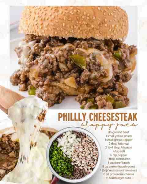 These Philly Cheesesteak Sloppy Joes are the ultimate mash-up—juicy, cheesy, and loaded with flavor!...