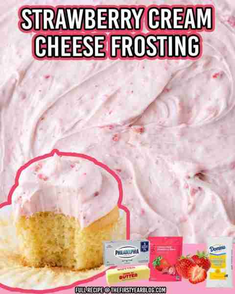 🍓 Strawberry Cream Cheese Frosting 🍓 👇 recipe in comments