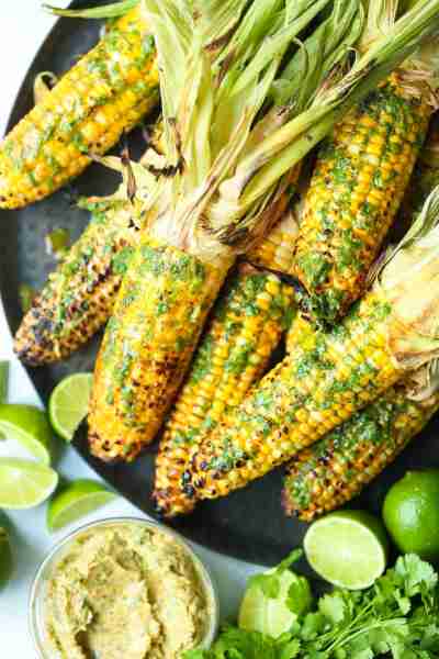 Grilled Corn with Cilantro Lime Butter - A SUMMER STAPLE! Butter, cilantro, garlic, lime, chili powd...
