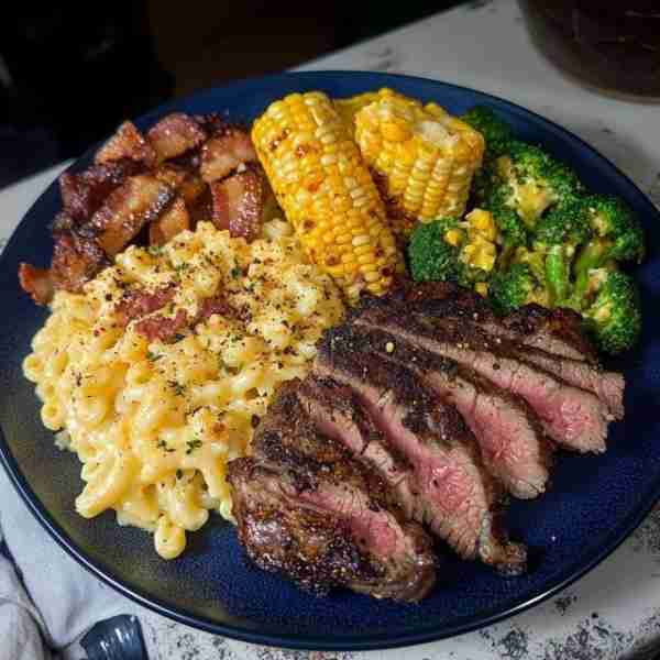 🥩🔥 Loaded Steak Dinner Plate 🛒 Ingredients For the Steak: 1.5 lb ribeye or sirloin, cut into stri...