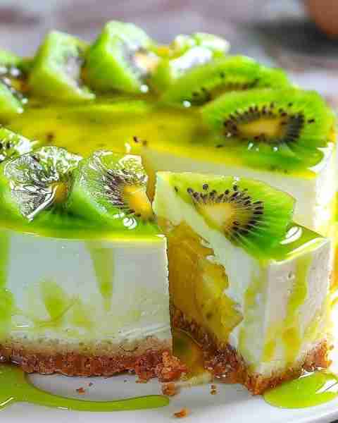 Lemon Kiwi Swirl Cheesecake Ingredients: For the Crust: 1 1/2 cups graham cracker crumbs 3 tablespoo...