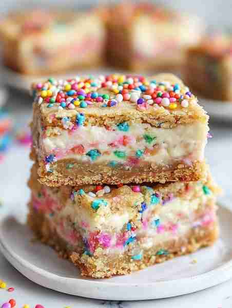 Sugar Cookie Cheesecake Bars 🍪🍒🧁 Ingredients: 1 (16.5 oz) tube of sugar cookie dough 1 egg...