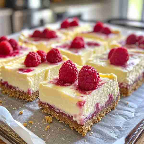 "🍋 LEMON RASPBERRY CHEESECAKE SQUARES 🍰 (Absolutely delicious) 📝 INGREDIENTS: For the Crust: 1 1/...