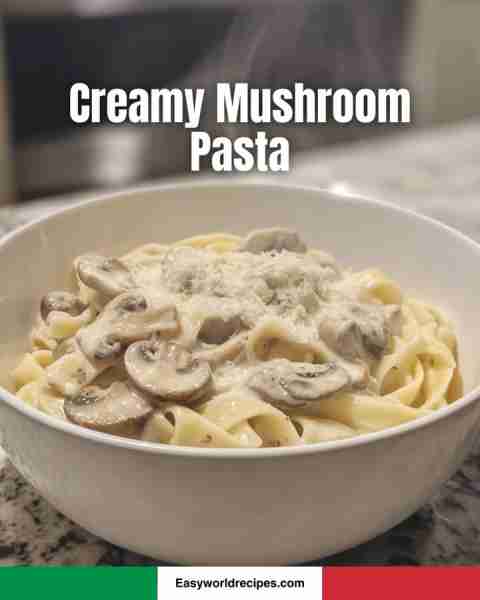 🍄 Creamy Mushroom Pasta 🇮🇹🍝 Silky pasta coated in a luscious mushroom cream sauce—comfort food at...