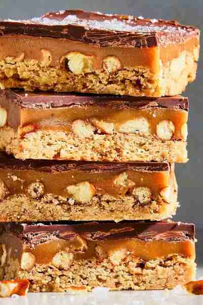 Chocolate Caramel Coffee Pretzel Bars Ingredients For the Base: 1 cup (225g) unsalted butter, soften...