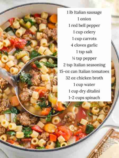 This cozy Italian sausage soup is made with juicy Italian sausage, loads of veggies, plenty of seaso...