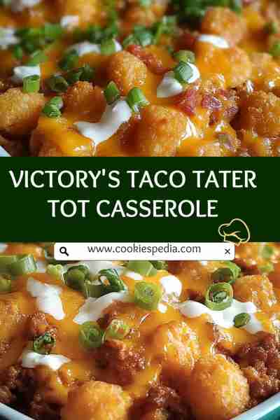 VICTORY'S TACO TATER TOT CASSEROLE 2 lbs lean ground beef 1 (1 1/4 ounce) package taco seasoning 1 (...