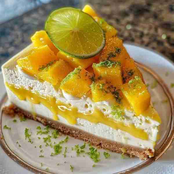 🥭 Mango Lime Cheesecake 🥭 Ingredients: For the Crust: 1 1/2 cups graham cracker crumbs 1/4 cup gra...