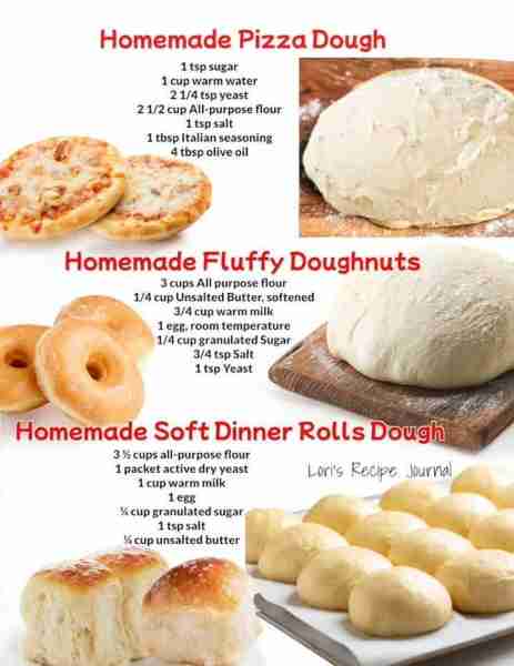 Homemade pizza, doughnuts and dinner rolls start with the perfect dough! Recipes👇 1. Homemade Pizza...