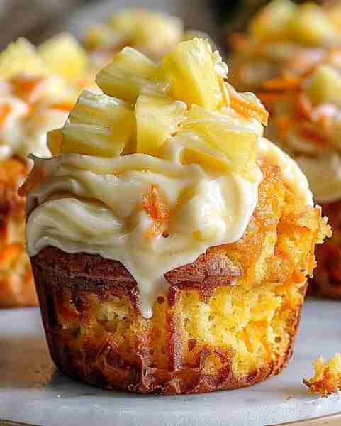 Hawaiian Pineapple Carrot Muffins 🌴🍍🥕 Ingredients: 1 1/2 cups all-purpose flour 1 cup granulated...