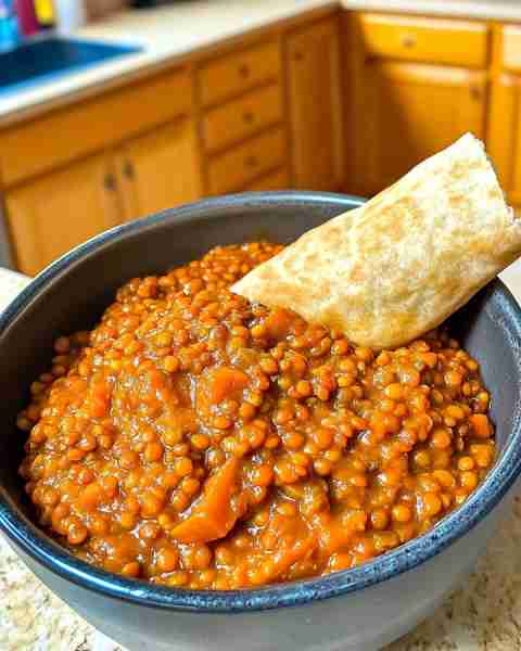 Authentic Ethiopian Lentils (Misir Wat): Spicy, Flavorful, Vegan Stew! 🌶️🍛🧅 ingredients: 1 cup (18...