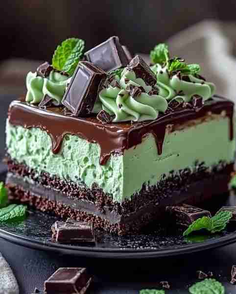 Mint Chocolate Fudge Cheesecake Cake Ingredients: For the chocolate cake layer: 1 box chocolate cake...