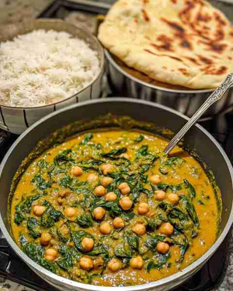 Creamy Chickpea & Spinach Curry "These are excellent!!!! So easy and soooo good! Recipe is hard to f...